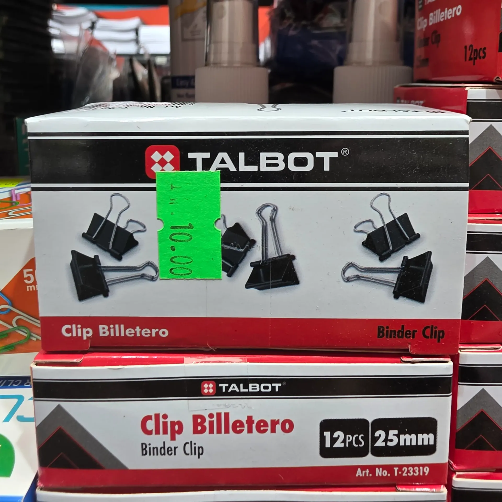 TALBOT Binder Clip, 25mm 12PCS