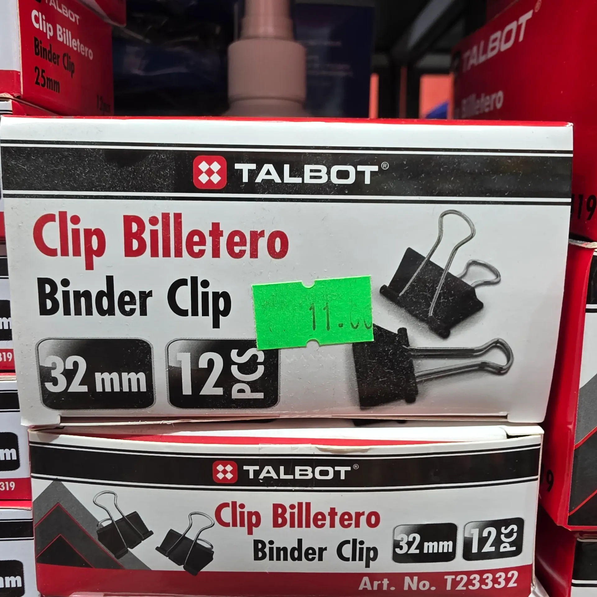 TALBOT Binder Clip, 32mm 12PCS