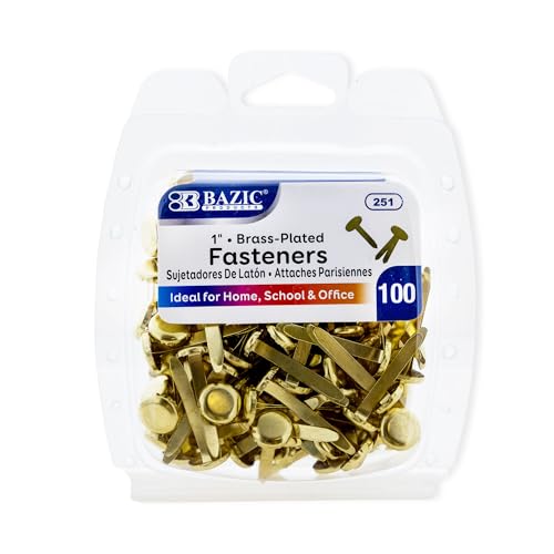 Bazic 251 1 in. Brass Fastener - Pack of 100
