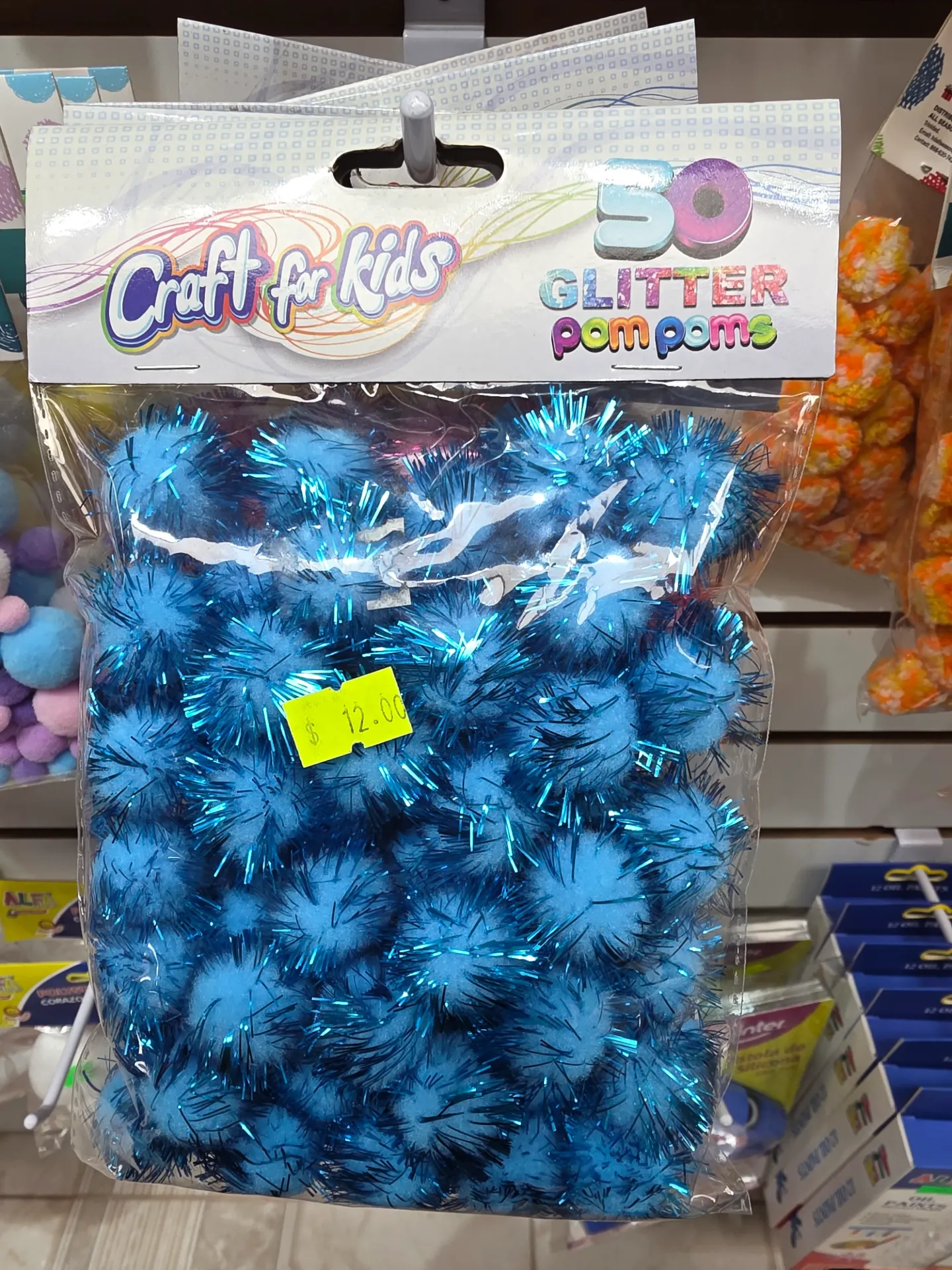 Craft for kids glitter pom poms