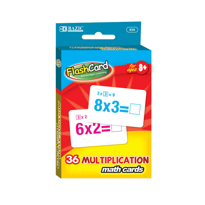 Bazic Multiplication Flash Cards (36 / Pack)(24x$1.07)