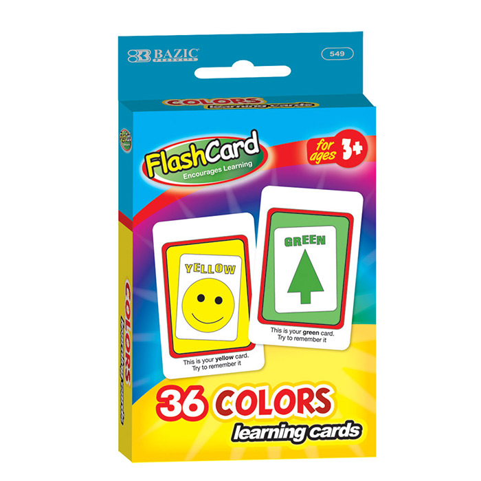 BAZIC Colors & Shapes Flash Cards  Picture Flashcards (36/Pack)  1-Pack