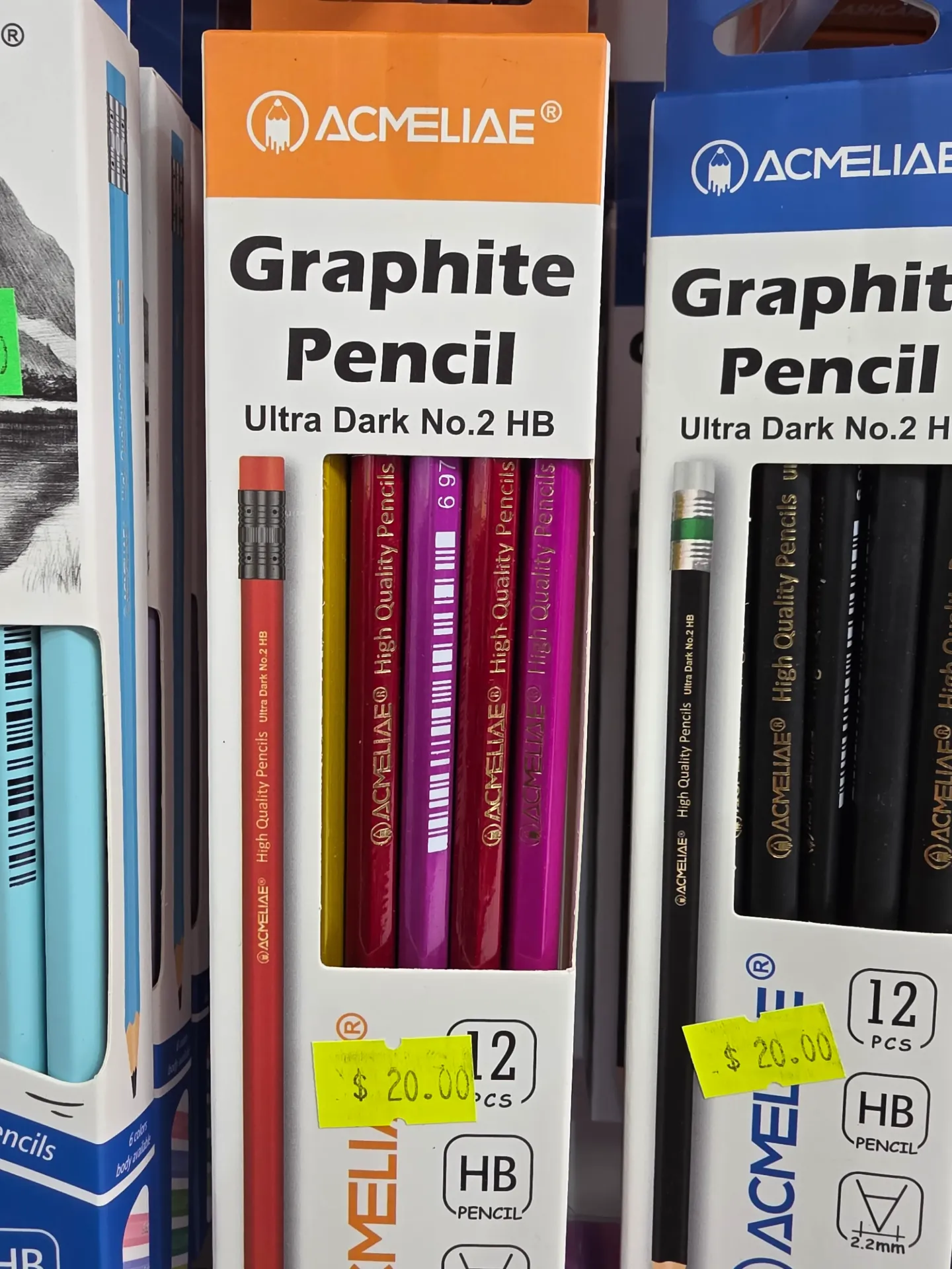 Acmeliae Graphite Pencil Ultra Dark No.2 HB Coloured