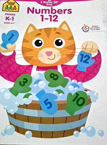 School Zone an I Know It! Numbers 1-12 Workbook Grades K-1