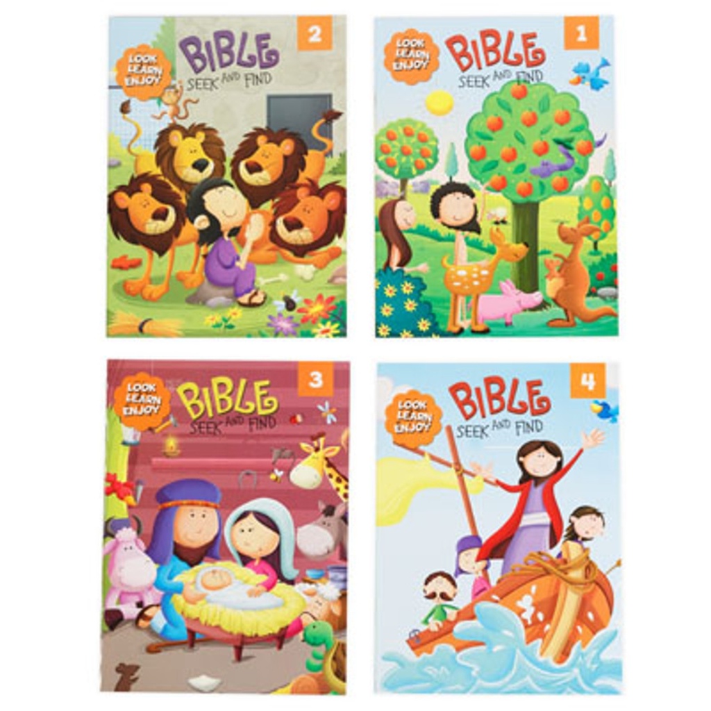Bible Story & Activity Books 4-Title  Fun Game Workbook for Learning Drawing  4-Pack