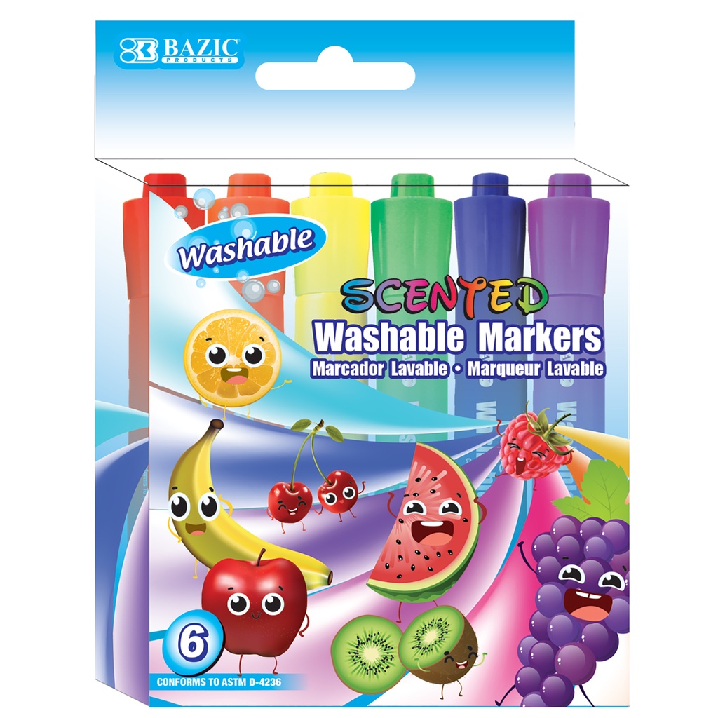 BAZIC 6 Colors Washable Scented Markers [1285]