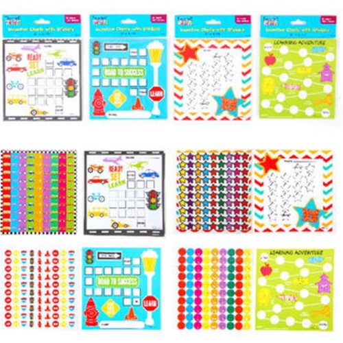 Incentive Charts with 450 Stickers