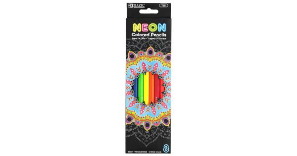BAZIC 8 Neon Colored Pencils  Pencil Set for Art Drawing  (8/Pack)  1-Pack