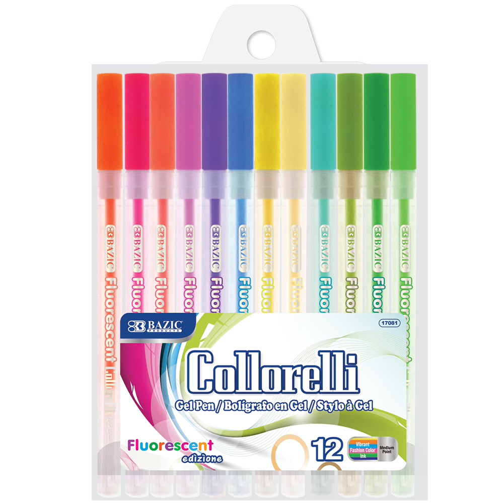 BAZIC 12 Fluorescent Color Collorelli Gel Pen [17081]