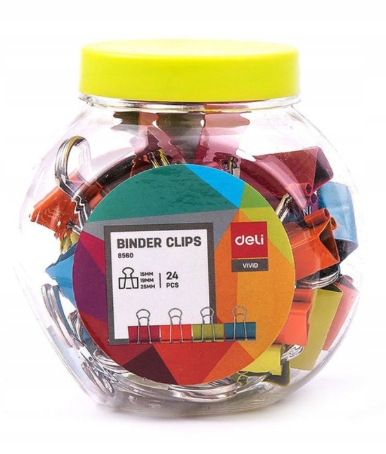 Klipsy Klip Biurowe Kolorowe Mix 24 Szt. 3 Rodzaje